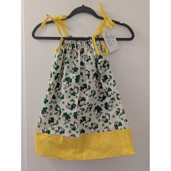 Snoopy St. Patricks Day Dress With Yellow Accents & Adjustable Straps - Picture 1 of 5